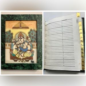 Ganesh Address Book w/Gem Stone Art